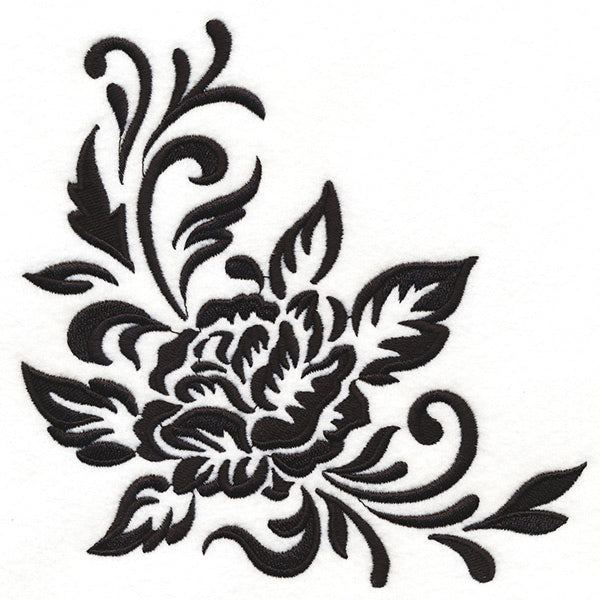 Flourishing Blooms Corner (Blackwork)