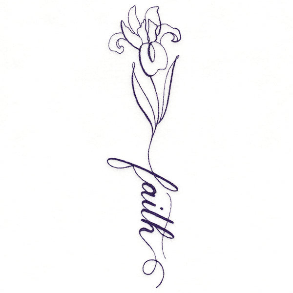 Blessed Calligraphy in Bloom - Iris