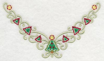 Christmas Tree Swirls Neckline (V-Neck)