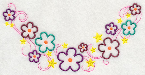 Flowers and Stars Neckline (V-Neck)