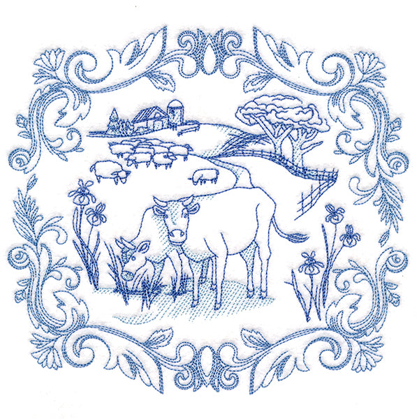 Countryside Farm Scene - Cows