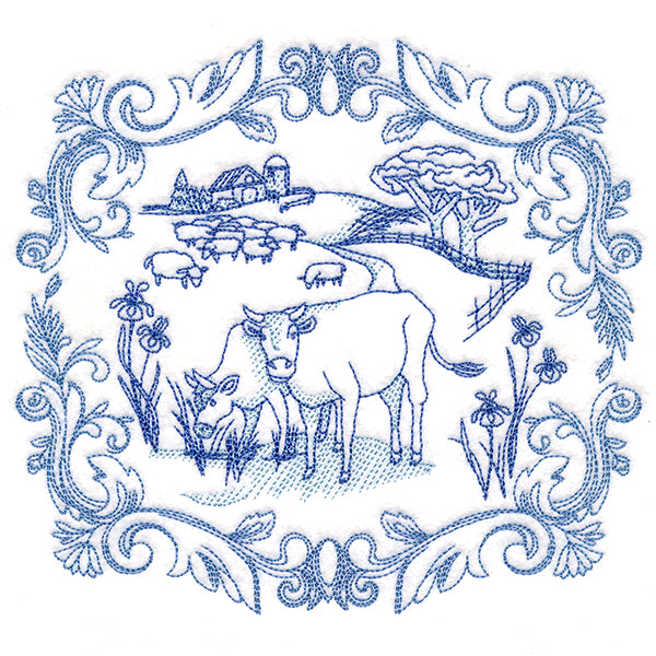 Countryside Farm Scene - Cows