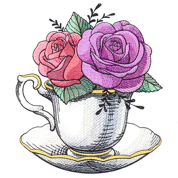 Tea Cup Rose Bouquet
