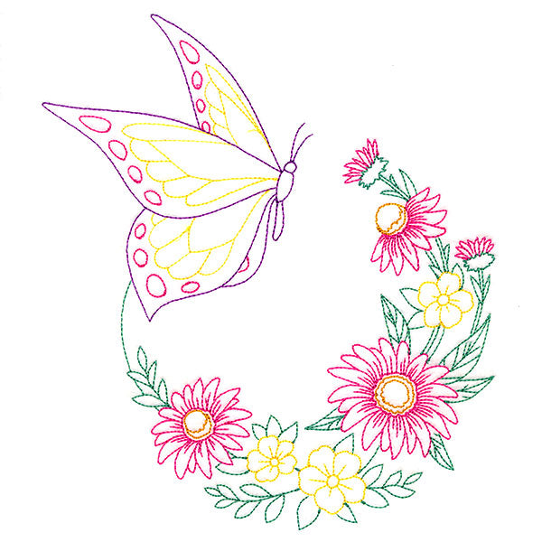 Coneflower Blooms Butterfly