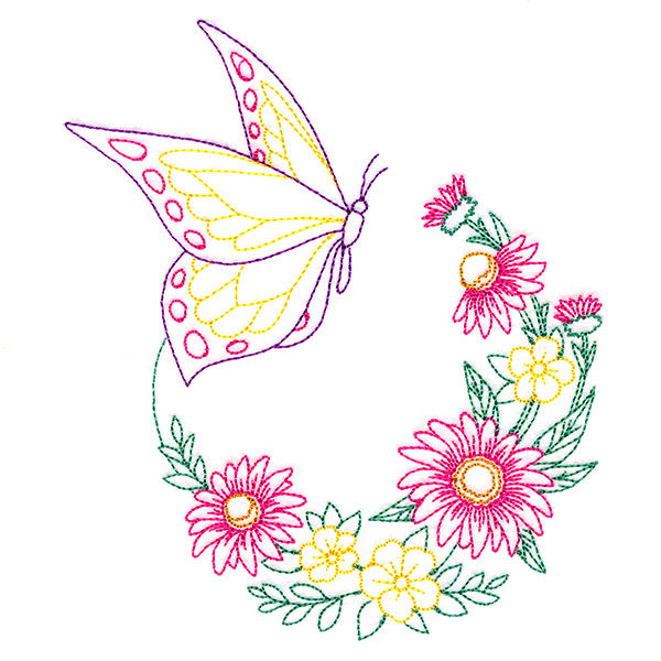 Coneflower Blooms Butterfly