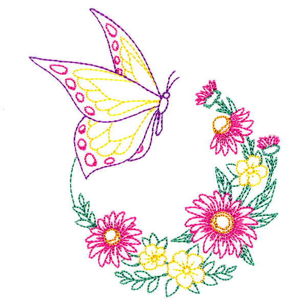 Coneflower Blooms Butterfly