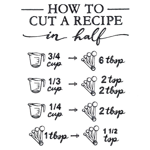 Baker's Friend How to Cut a Recipe in Half