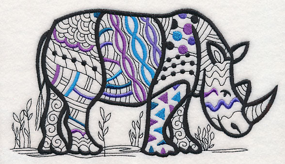 Safari Chic Rhinoceros (Blackwork)