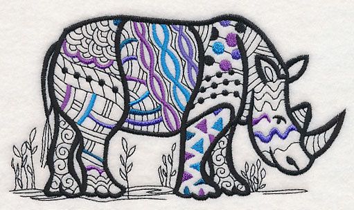 Safari Chic Rhinoceros (Blackwork)
