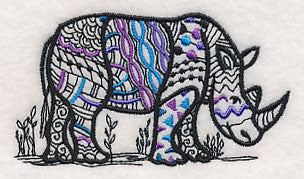Safari Chic Rhinoceros (Blackwork)