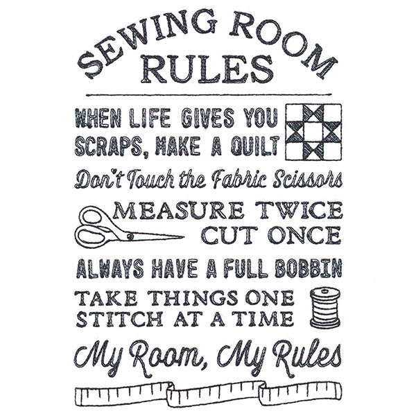 Sewing Room Rules