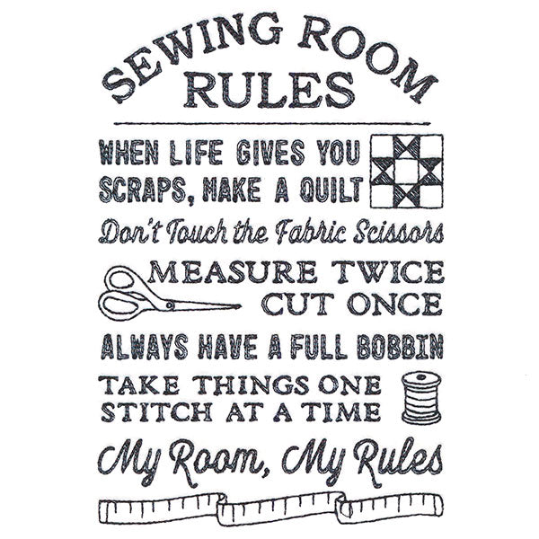 Sewing Room Rules