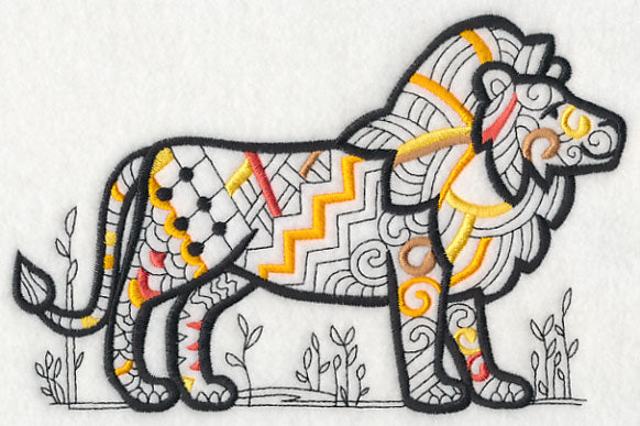 Safari Chic Lion (Blackwork)
