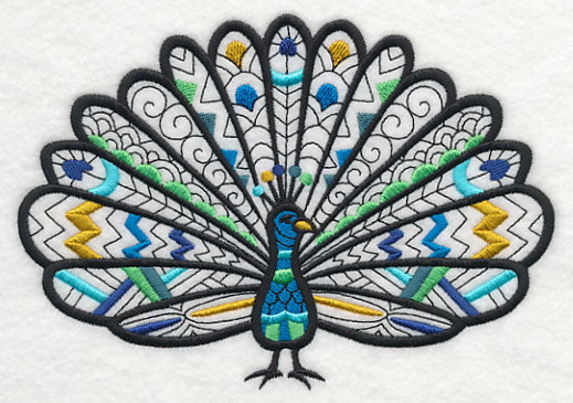 Safari Chic Peacock (Blackwork)