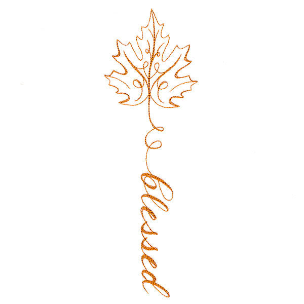 Fall Leaves Calligraphy - Blessed