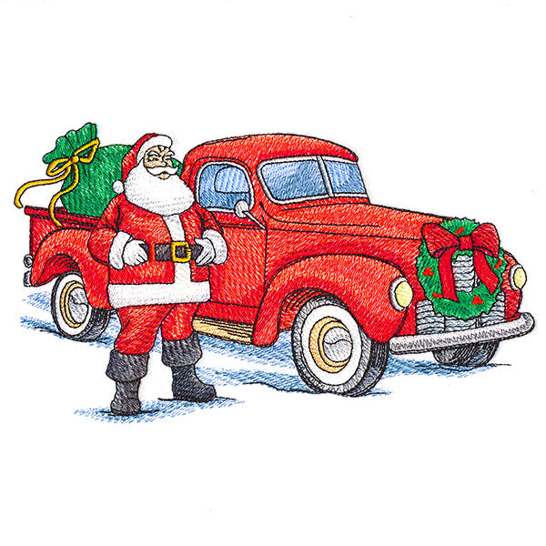 Jolly Santa Retro Truck