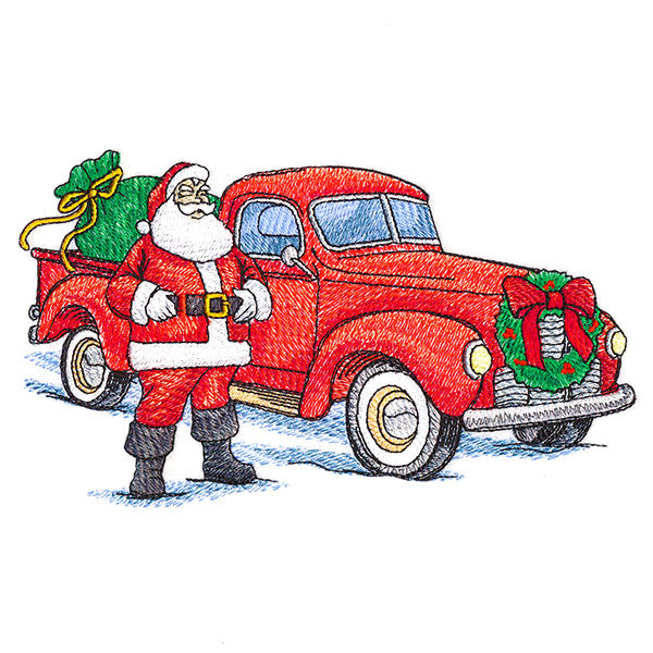 Jolly Santa Retro Truck