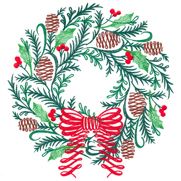 Calligraphic Christmas Wreath