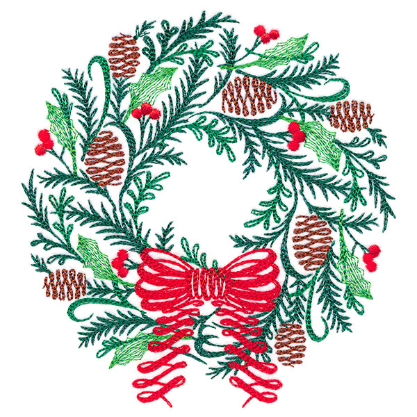 Calligraphic Christmas Wreath