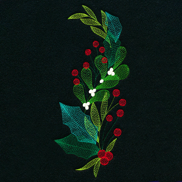 Festive Holly and Berries Spray