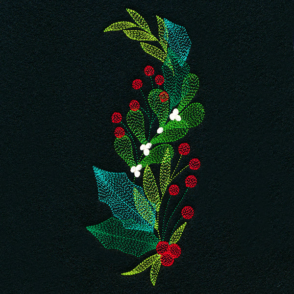 Festive Holly and Berries Spray