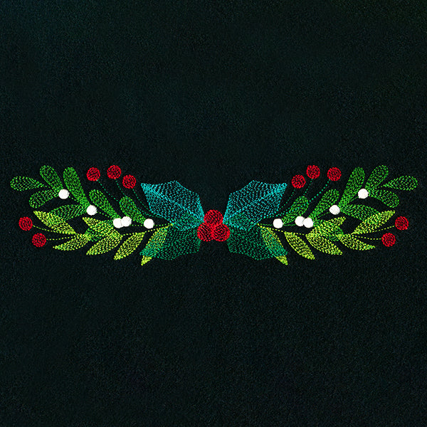 Festive Holly and Berries Border