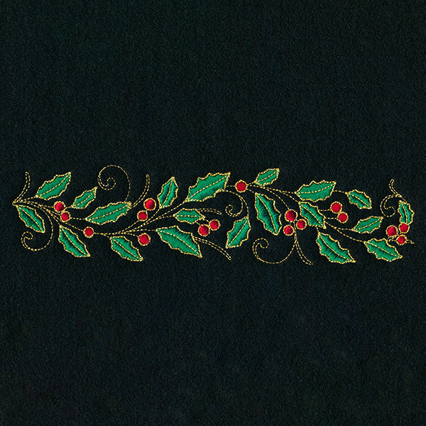 Glistening Holly and Berries Border