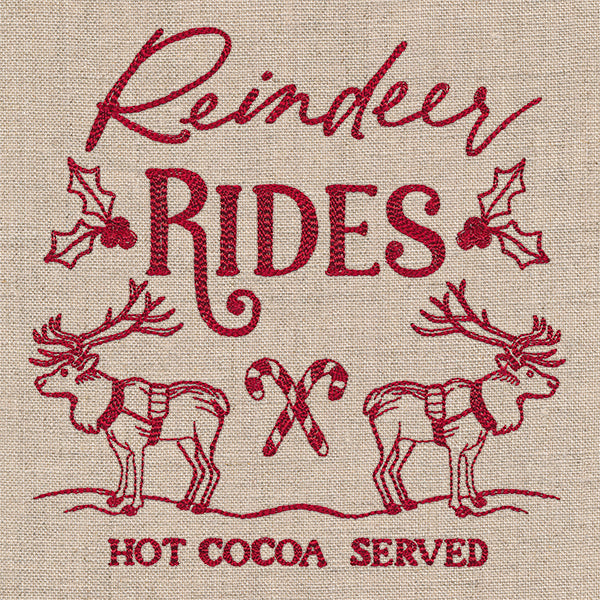 Reindeer Rides Market Sign
