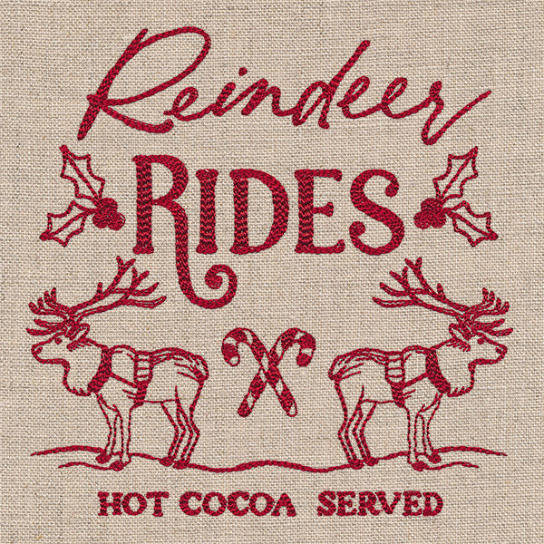 Reindeer Rides Market Sign