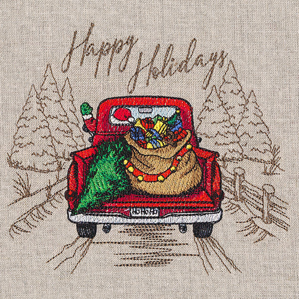 Happy Holidays Retro Truck Medley