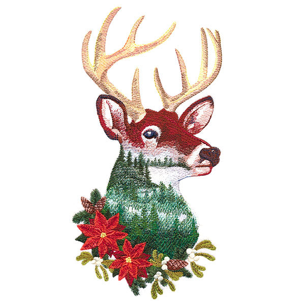 Festive Deerscape in Watercolor