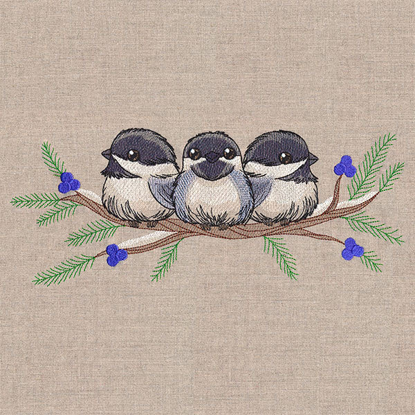 Sweet Snowy Chickadees