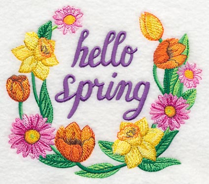 Hello Spring Flowers in Watercolor