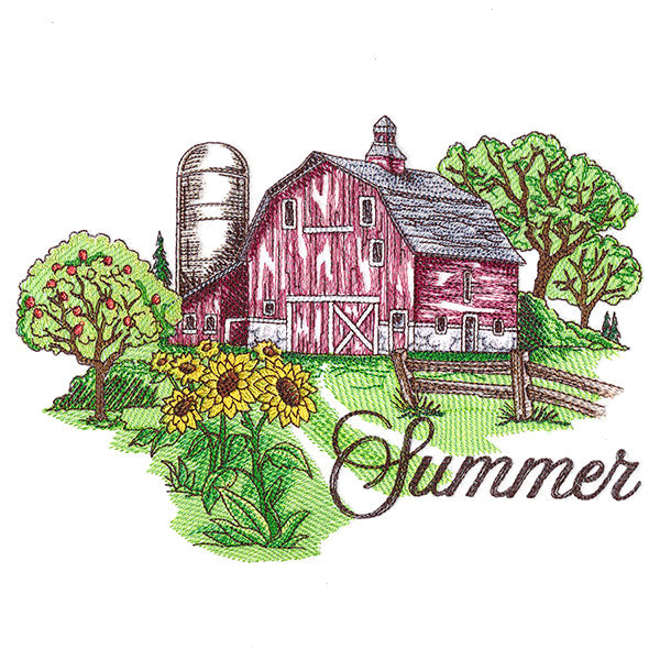 Summer in the Country Barn Scene
