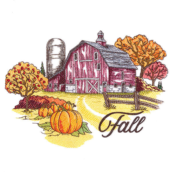Fall in the Country Barn Scene