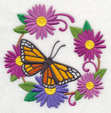 Royal Butterfly and Flower Wreath