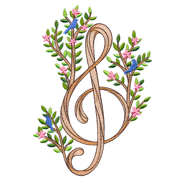 Woodland Blooms Treble Clef