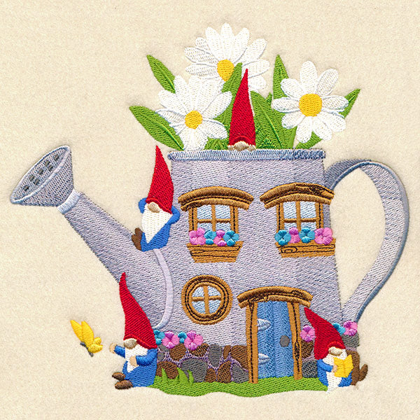 Spring Gnome Watering Can House
