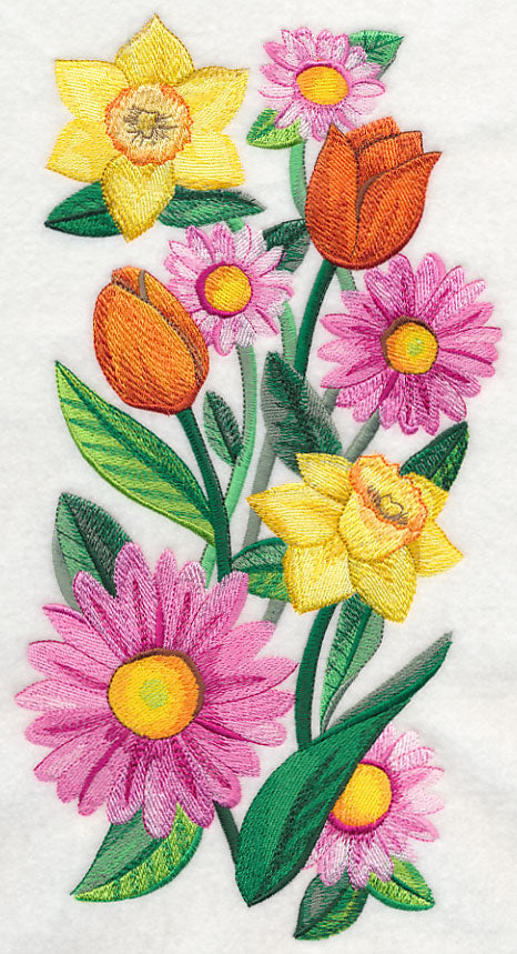 Bright Flower Spray in Watercolor