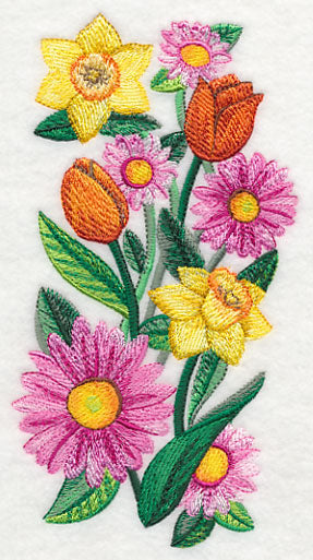 Bright Flower Spray in Watercolor