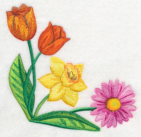 Bright Flower Corner in Watercolor