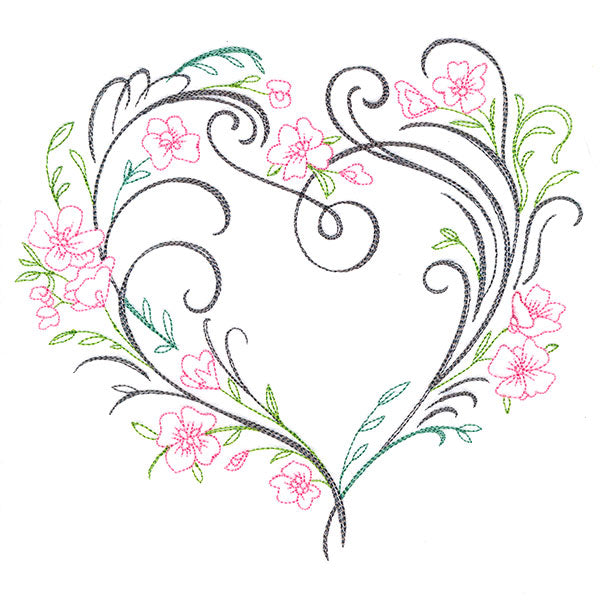 Blooming Calligraphic Heart