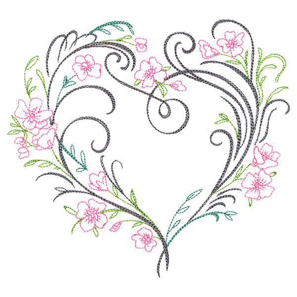 Blooming Calligraphic Heart