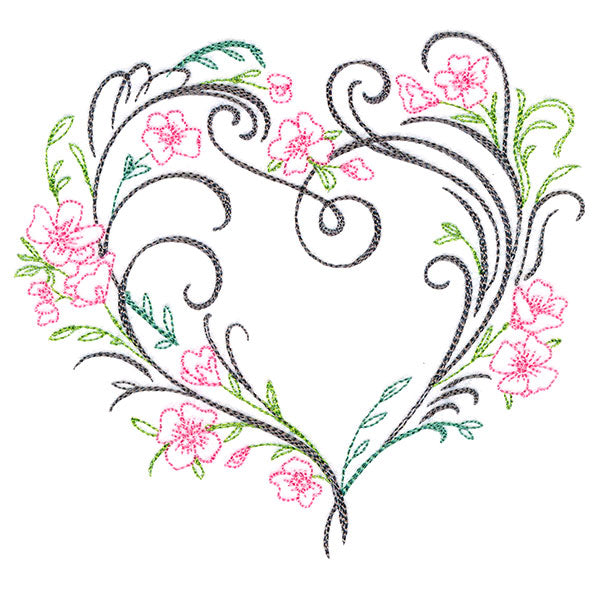 Blooming Calligraphic Heart