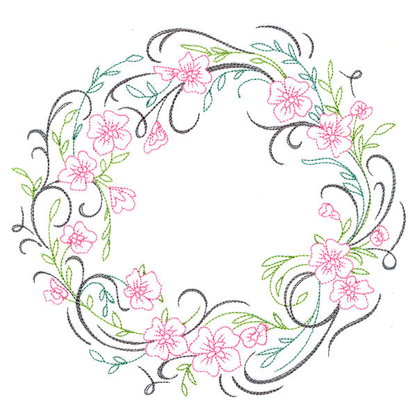 Blooming Calligraphic Wreath