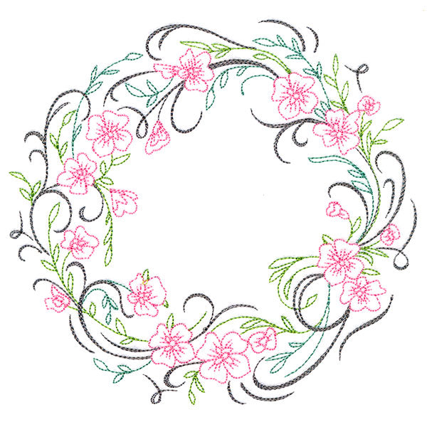 Blooming Calligraphic Wreath