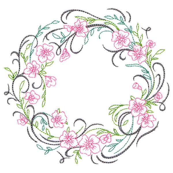 Blooming Calligraphic Wreath