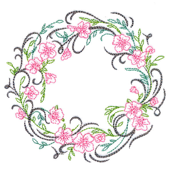 Blooming Calligraphic Wreath