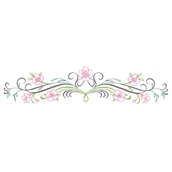 Blooming Calligraphic Border