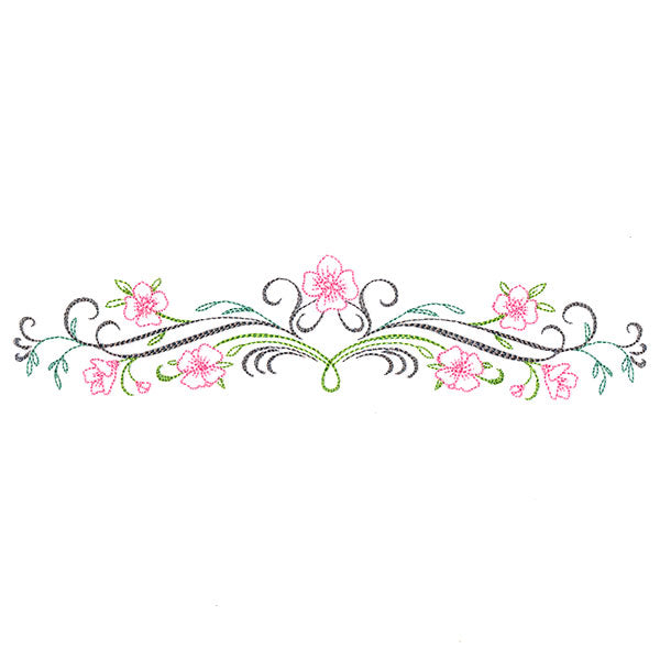 Blooming Calligraphic Border